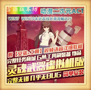 动漫ACT灵魂武器单机版GM刷元宝金钱装备物品虚拟机一键端