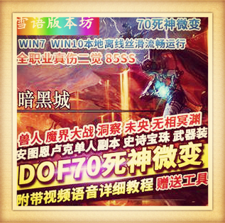 DNF70微变单机版镜像端动漫死神安图恩未央无相冥渊GM网单